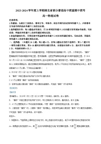 湖北省部分普通高中联盟2023-2024学年高一上学期期中联考物理试题（Word版附解析）