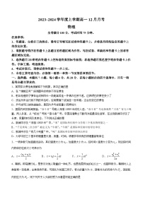 黑龙江省绥化市绥棱县第一中学2023-2024学年高一上学期12月月考物理试题