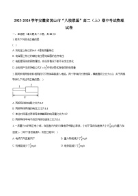 2023-2024学年安徽省黄山市“八校联盟”高二（上）期中考试物理试卷（含解析）