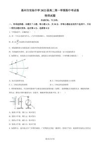 广东惠州实验中学2023-2024学年高二上学期期中考试物理试卷（原卷版+解析版）