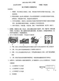 吉林省长春市东北师范大学附属中学2023-2024学年高三上学期第三次摸底考试物理试卷（含答案）