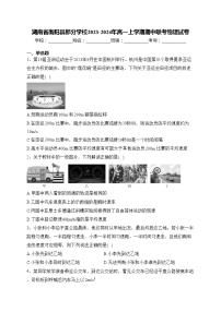 湖南省衡阳县部分学校2023-2024年高一上学期期中联考物理试卷(含答案)