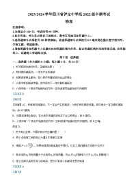 四川省甘孜藏族自治州泸定县泸定中学2023-2024学年高二上学期期中物理试题（Word版附解析）