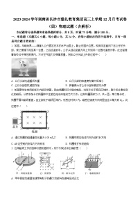 2023-2024学年湖南省长沙市雅礼教育集团高三上学期12月月考试卷（四）物理试题（含解析）