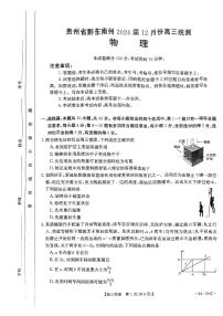 2024届贵州省黔东南苗族侗族自治州高三上学期一模物理试题