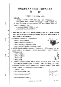 2024届贵州省黔东南苗族侗族自治州高三上学期一模物理试题