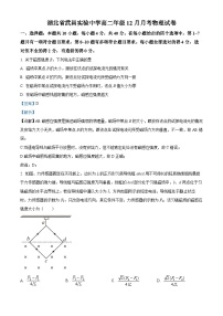 湖北省武昌实验中学2023-2024学年高二上学期12月月考物理试卷（Word版附解析）