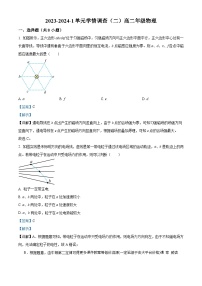 陕西省西安铁一中滨河高级中学2023-2024学年高二上学期第二次月考物理试题