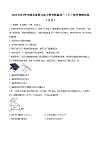 2023-2024学年湖北省重点高中智学联盟高一（上）联考物理试卷（12月）（含解析）
