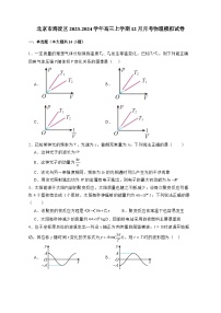 北京市海淀区2023-2024学年高三上册12月月考物理模拟试卷（附答案）