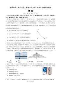 2024深圳实验、湛江一中、珠海一中高三上学期12月三校联考试题物理PDF版含答案