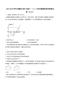 2023-2024学年安徽省江南十校高一（上）分科诊断模拟联考物理试卷（12月）（含解析）