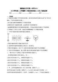 湖南省长沙市第一中学2023-2024学年高二上学期第二次阶段性检测（12月）物理试卷(含答案)