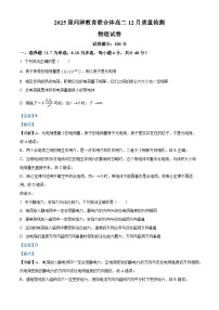 湖北省武汉市问津教育联合体2023-2024学年高二上学期12月质量检测物理试卷（Word版附解析）