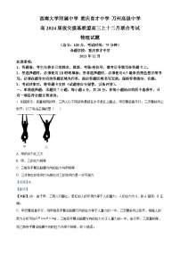 重庆市拔尖强基联盟2023-2024学年高三上学期12月月考物理试题（Word版附解析）