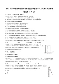 2023-2024学年河南省郑州市学森实验学校高一（上）第二次月考物理试卷（1月份）(含解析）