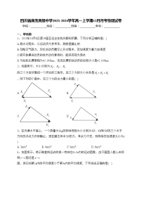 四川省南充高级中学2023-2024学年高一上学期12月月考物理试卷(含答案)