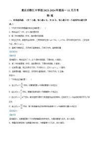 重庆市黔江中学2023-2024学年高一上学期11月月考物理试题（Word版附解析）