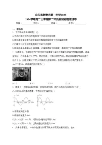 山东省新泰市第一中学2023-2024学年高二上学期第二次质量检测物理试卷(含答案)
