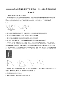 2023-2024学年江苏省江都区丁沟中学高一（上）期末考试模拟物理练习试卷（含解析）