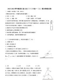 2023-2024学年黑龙江省大庆二十三中高一（上）期末物理试卷（含解析）