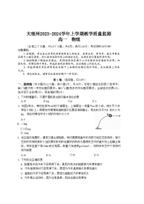 2024大理白族自治州高一上学期期末考试物理含答案