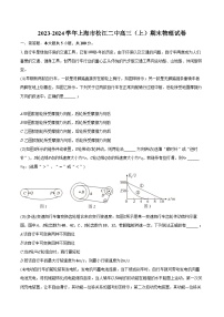 2023-2024学年上海市松江二中高三（上）期末物理试卷（含解析）