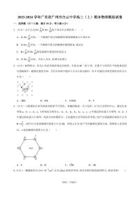 广东省广州市白云中学2023-2024学年高二上学期期末物理模拟试卷