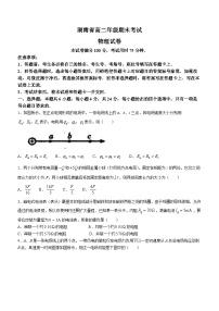 湖南省大联考2021-2022学年高二（上）期末物理试题