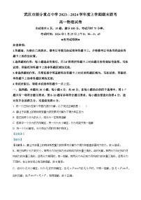 湖北省武汉市部分重点中学2023-2024学年高一上学期期末联考物理试题（Word版附解析）