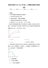 湖南省常德市2023-2024学年高三上学期期末检测考试物理试卷