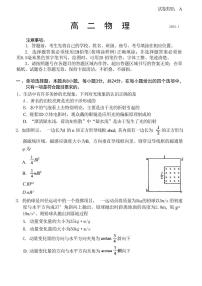 山东潍坊2023-2024学年高二上学期1月期末考试物理试题+答案