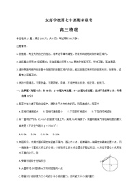 吉林省辽源市友好学校第七十届2021届高三上学期期末联考物理试题