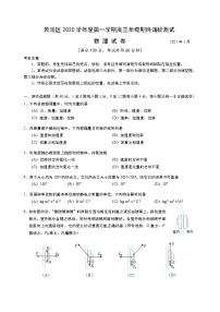 上海市黄浦区2021届高三上学期期终调研测试物理试卷（一模）