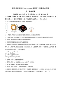 湖北省武汉外国语学校2023-2024学年高二上学期期末考试物理试题