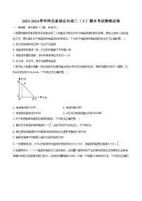 2023-2024学年河北省保定市高二（上）期末考试物理试卷(含解析）