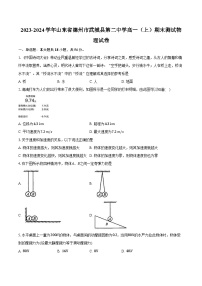 2023-2024学年山东省德州市武城县第二中学高一（上）期末测试物理试卷（含解析）