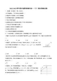 2022-2023学年贵州省黔东南州高一（下）期末物理试卷（含详细答案解析）