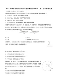 2022-2023学年湖北省武汉市部分重点中学高一（下）期末物理试卷（含详细答案解析）