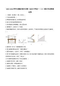 2023-2024学年安徽省亳州市第二完全中学高一（上）期末考试物理试卷（含解析）