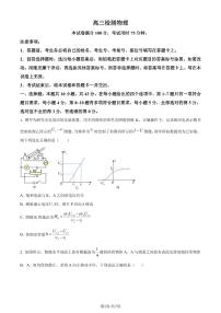 2024届广东省部分学校高三下学期一模考试物理试题