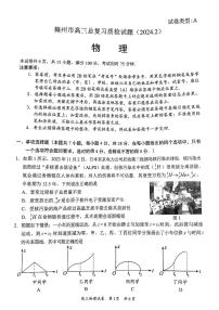 广东省梅州市2024届高三下学期总复习质检试题（一模）物理试题及答案