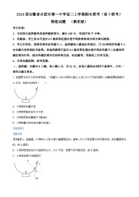 2024届安徽省合肥市第一中学高三上学期期末联考（省十联考）物理试题  （解析版）