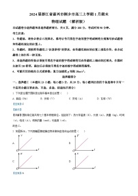 2024届浙江省嘉兴市桐乡市高三上学期1月期末物理试题 （解析版）