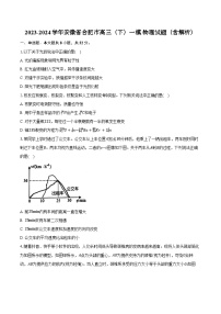 2023-2024学年安徽省合肥市高三（下）一模 物理试题（含解析）