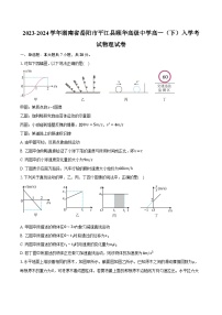 2023-2024学年湖南省岳阳市平江县颐华高级中学高一（下）入学考试物理试卷（含解析）