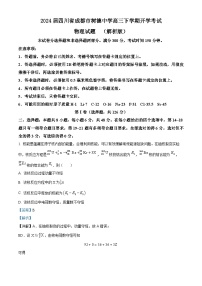 2024届四川省成都市树德中学高三下学期开学考试物理试题  （解析版）