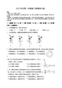 2023年上海市奉贤区高三物理等级考(高考)一模试卷含答案及评分标准