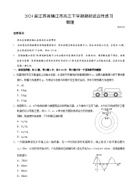 2024届江苏省镇江市高三下学期期初适应性练习 物理 Word版