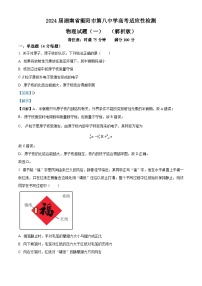 2024届湖南省衡阳市第八中学高考适应性检测物理试题（一）  （解析版）